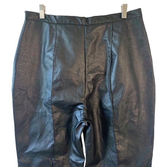 PRINCESS POLLY Solid Encore Black Faux Leather Ankle Straight Leg Pants Size 12 - Picture 8 of 8